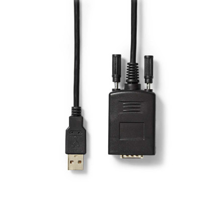 Nedis CCGW60852BK09 câble Série Noir 0,9 m USB-A RS232