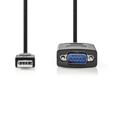 Nedis CCGW60852BK09 câble Série Noir 0,9 m USB-A RS232