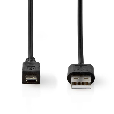 Nedis CCGL60301BK20 câble USB USB 2.0 2 m USB A Surface connect 5-pin Noir