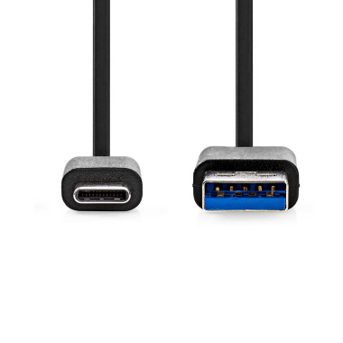 Nedis CCGL61600BK10 câble USB USB 3.2 Gen 1 (3.1 Gen 1) 1 m USB A USB C Noir