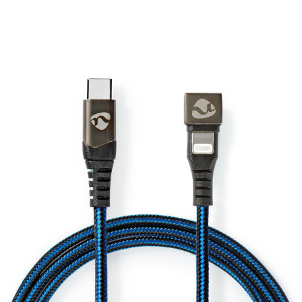 Nedis GCTB39650AL10 câble Lightning 1 m Noir, Bleu