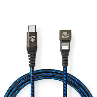 Nedis GCTB39650AL10 câble Lightning 1 m Noir, Bleu