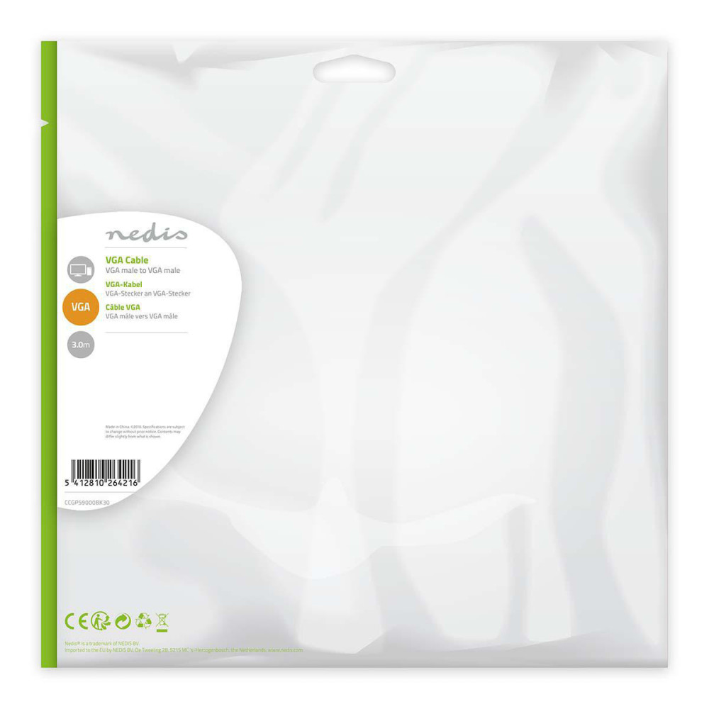 Nedis CCGP59000BK30 câble VGA 3 m VGA (D-Sub) Noir
