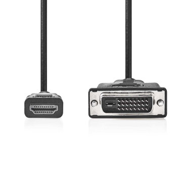 Nedis CCGL34800BK20 câble vidéo et adaptateur 2 m HDMI Type A (Standard) DVI-D Noir