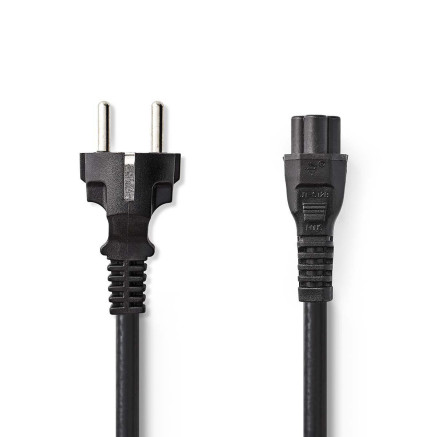 Nedis CEGP10130BK50 câble électrique Noir 5 m Prise d'alimentation type E Coupleur C5