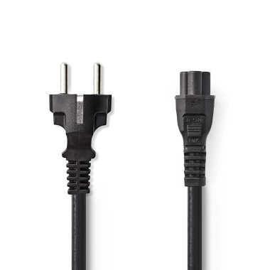 Nedis CEGP10130BK50 câble électrique Noir 5 m Prise d'alimentation type E Coupleur C5