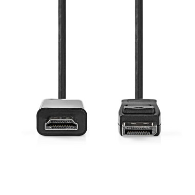 Nedis CCGL37100BK20 câble vidéo et adaptateur 2 m HDMI Type A (Standard) DisplayPort Noir
