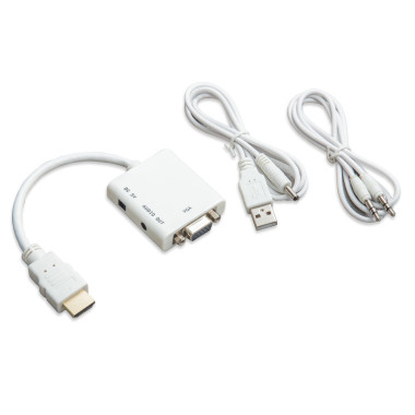 SYBA CL-ADA31037 câble vidéo et adaptateur HDMI Type A (Standard) VGA (D-Sub) Blanc