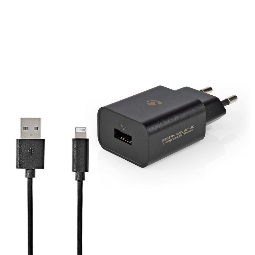 Nedis WCHAL242ABK chargeur d'appareils mobiles Universel Noir Secteur Charge rapide Intérieure Nedis WCHAL242ABK chargeur d'appareils mobiles Universel Noir Secteur Charge rapide Intérieure
