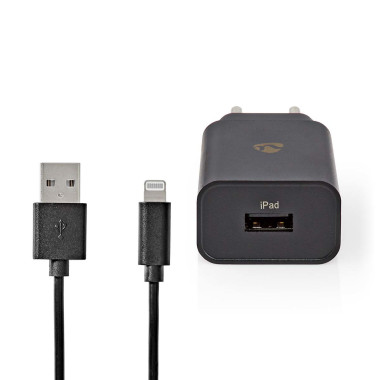 Nedis WCHAL242ABK chargeur d'appareils mobiles Universel Noir Secteur Charge rapide Intérieure