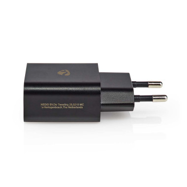Nedis WCHAL242ABK chargeur d'appareils mobiles Universel Noir Secteur Charge rapide Intérieure