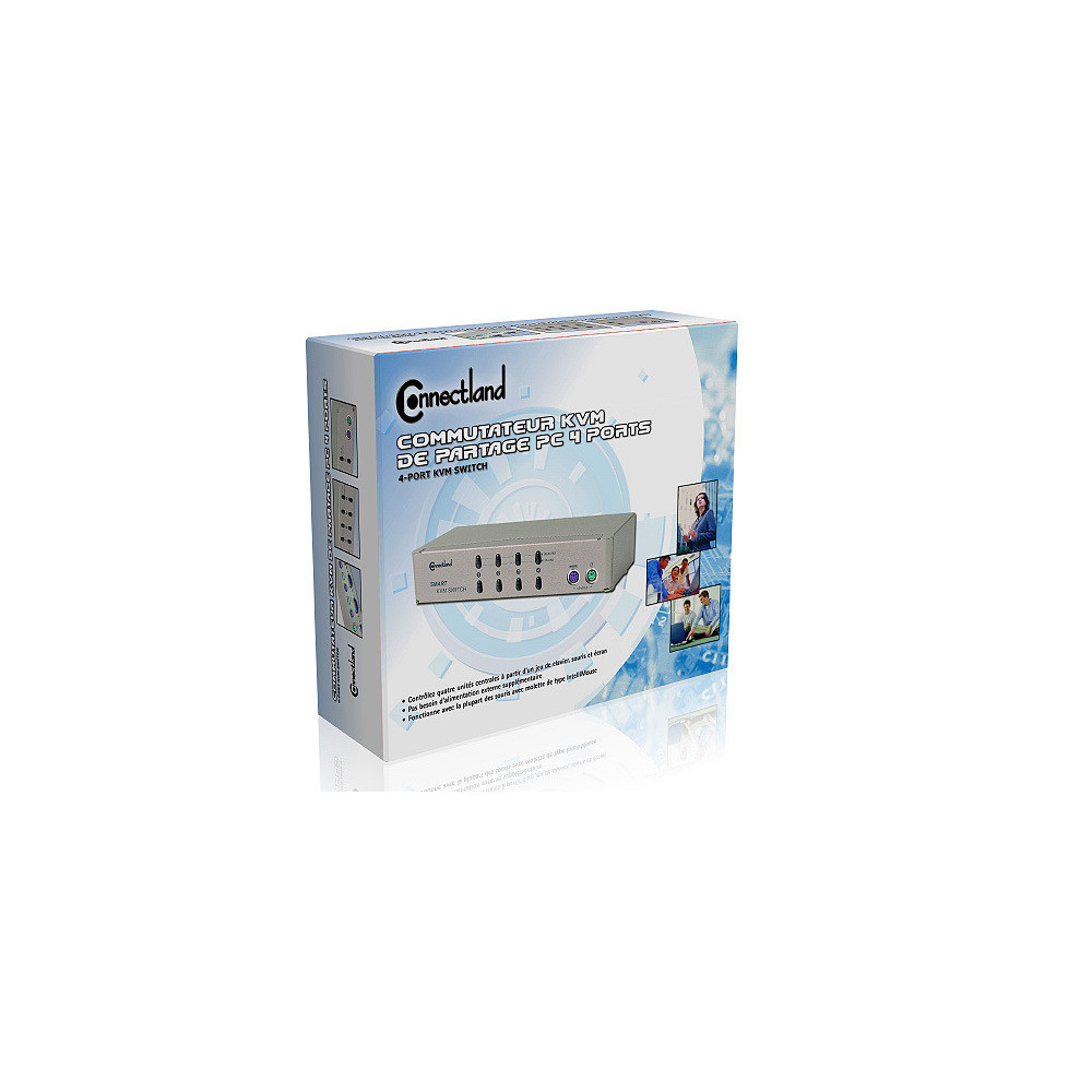 Connectland DS-KVM-471 commutateur écran, clavier et souris Gris