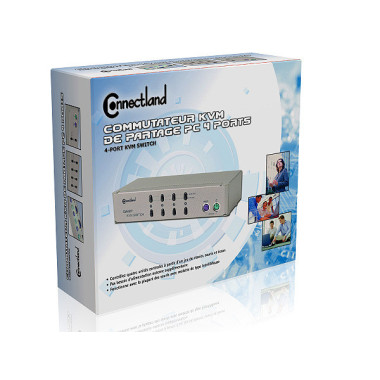 Connectland DS-KVM-471 commutateur écran, clavier et souris Gris