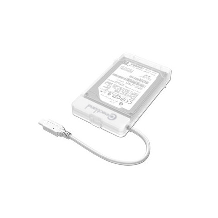 Connectland BE-USB3.1-G2-28-WH Boîtier de disques de stockage Boîtier disque dur SSD Transparent, Blanc 2.5"