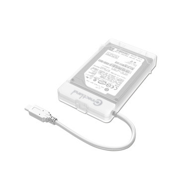 Connectland BE-USB3.1-G2-28-WH Boîtier de disques de stockage Boîtier disque dur SSD Transparent, Blanc 2.5"