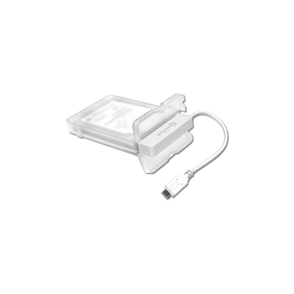 Connectland BE-USB3.1-G2-28-WH Boîtier de disques de stockage Boîtier disque dur SSD Transparent, Blanc 2.5"