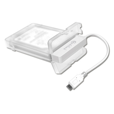 Connectland BE-USB3.1-G2-28-WH Boîtier de disques de stockage Boîtier disque dur SSD Transparent, Blanc 2.5"