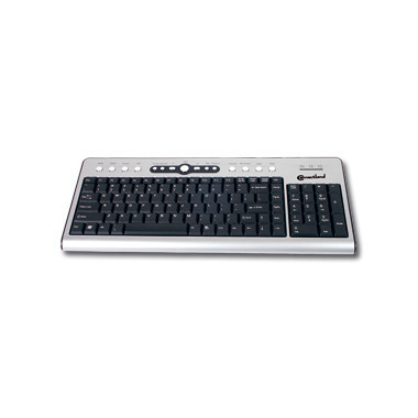 Connectland CL-UL-PLAT-FR-PS 2 clavier Universel PS 2 AZERTY Noir, Métallique