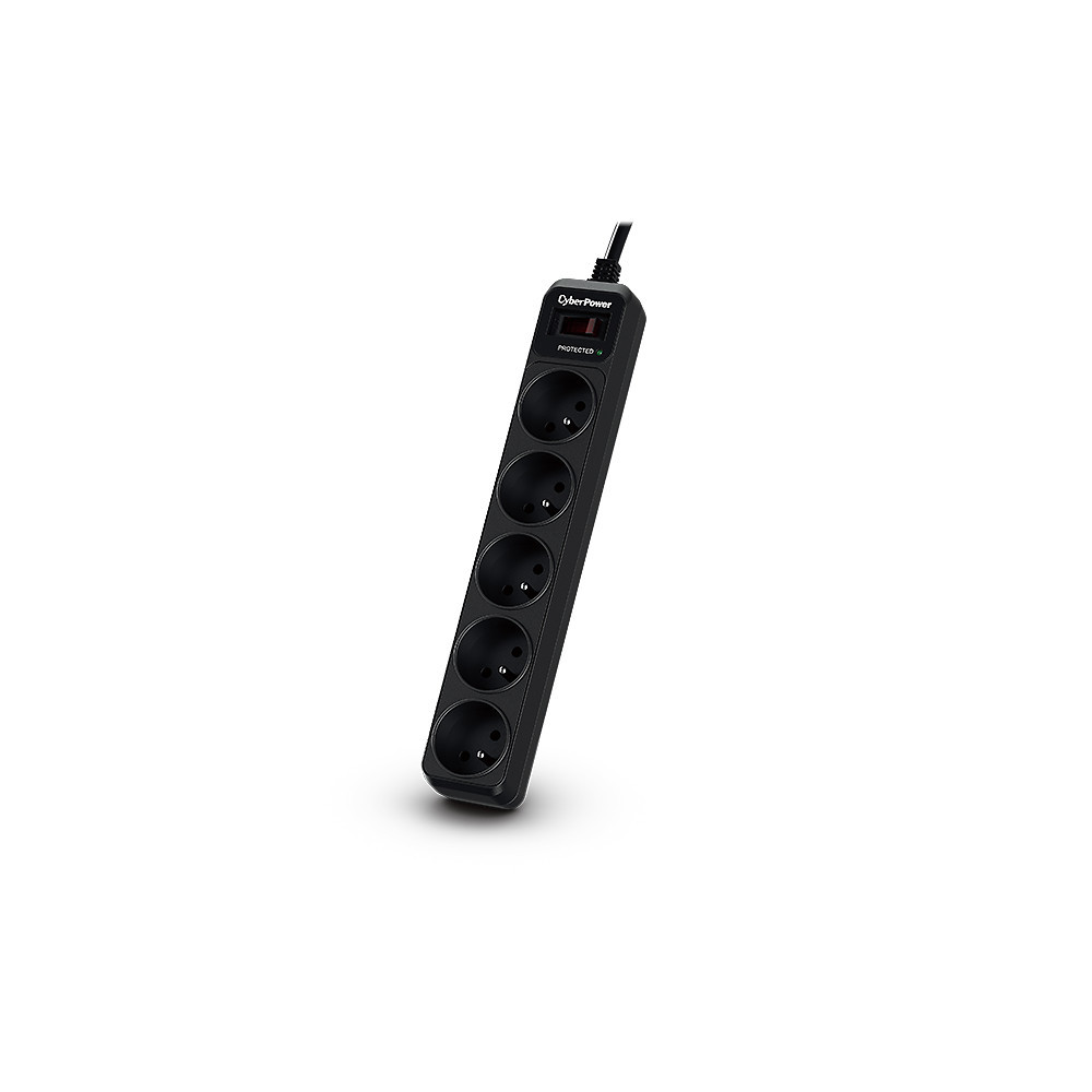 CyberPower Tracer III B0520SC0-FR protection surtension Noir 5 sortie(s) CA 200 - 250 V 1,8 m CyberPower Tracer III B0520SC0-FR protection surtension Noir 5 sortie(s) CA 200 - 250 V 1,8 m