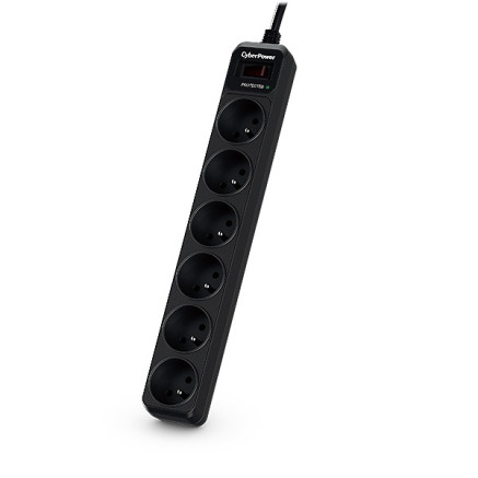 CyberPower Tracer III B0620SC0-FR protection surtension Noir 6 sortie(s) CA 200 - 250 V 1,8 m