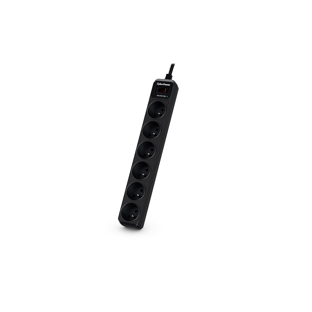 CyberPower Tracer III B0620SC0-FR protection surtension Noir 6 sortie(s) CA 200 - 250 V 1,8 m CyberPower Tracer III B0620SC0-FR protection surtension Noir 6 sortie(s) CA 200 - 250 V 1,8 m
