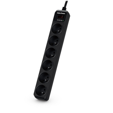 CyberPower Tracer III B0620SC0-FR protection surtension Noir 6 sortie(s) CA 200 - 250 V 1,8 m