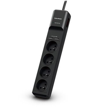 CyberPower Tracer III P0420SUD0-FR protection surtension Noir 4 sortie(s) CA 200 - 250 V 1,8 m