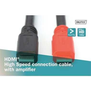 Digitus Câble de connexion HDMI High Speed, avec amplificateur