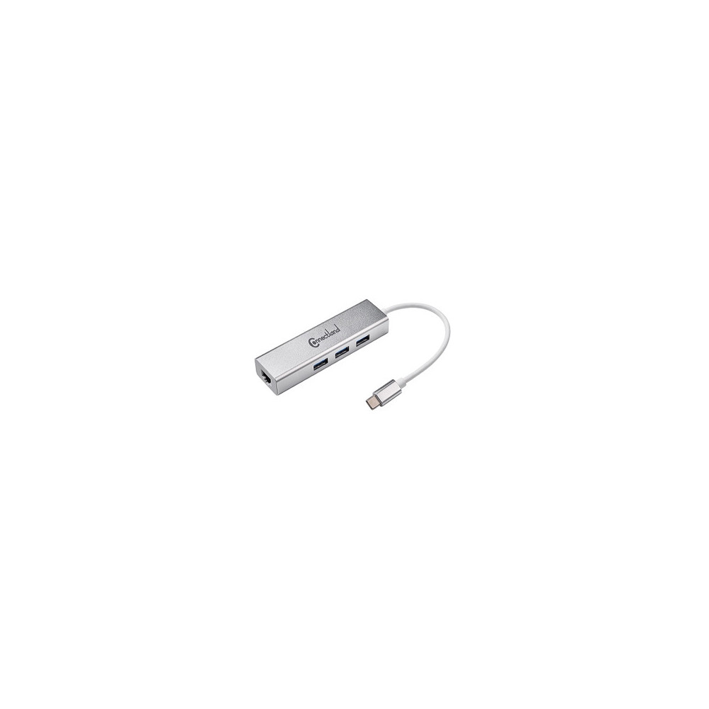 CON00046341 ADAPT. USB TYPE C MALE TO RJ45 10/100/1000 Mbps + HUB Alluminium CON00046341 ADAPT. USB TYPE C MALE TO RJ45 10/100/1000 Mbps + HUB Alluminium