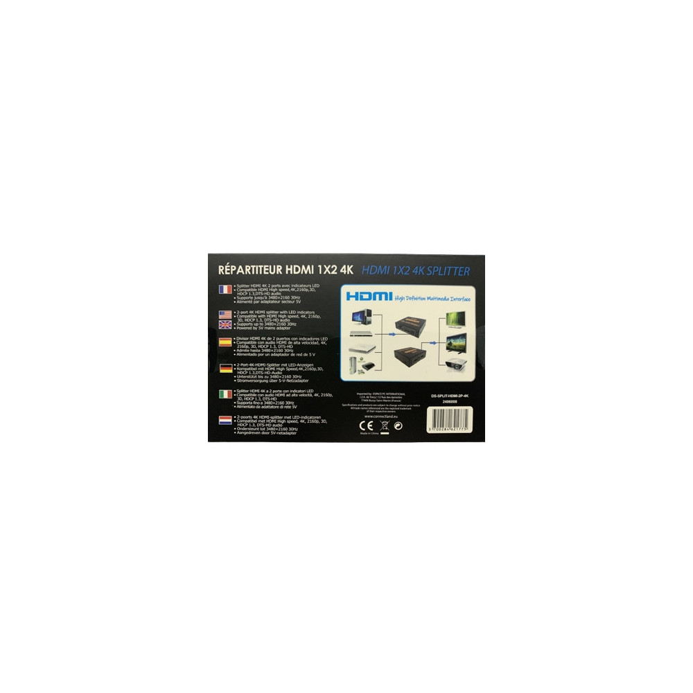 CON00046389 Splitter HDMI 2 sorties 4K
