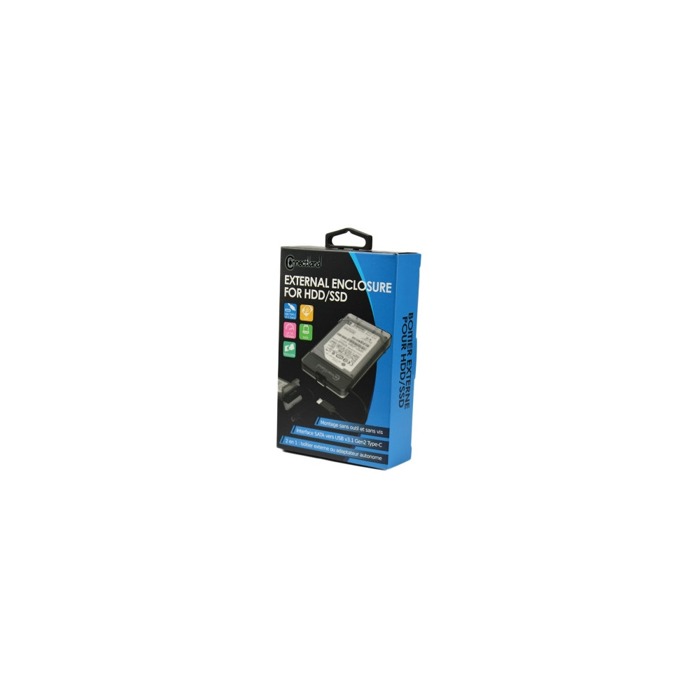 CON00046357 Boîtier externe 2 en 1 pour disque 2.5'' SATA USB v3.1 Gen2 Type C G2-28-BK Noir