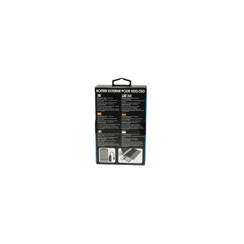 CON00046357 Boîtier externe 2 en 1 pour disque 2.5'' SATA USB v3.1 Gen2 Type C G2-28-BK Noir