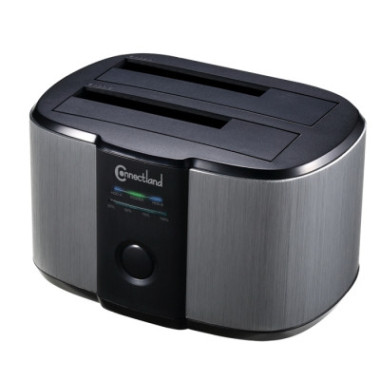 NONBT030783 6001008 Docking pour 2xHDD 2.5/3.5p Sata USB3 Gris
