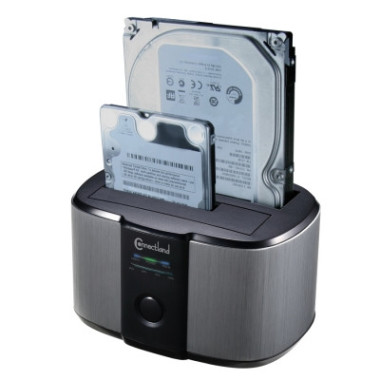 NONBT030783 6001008 Docking pour 2xHDD 2.5/3.5p Sata USB3 Gris