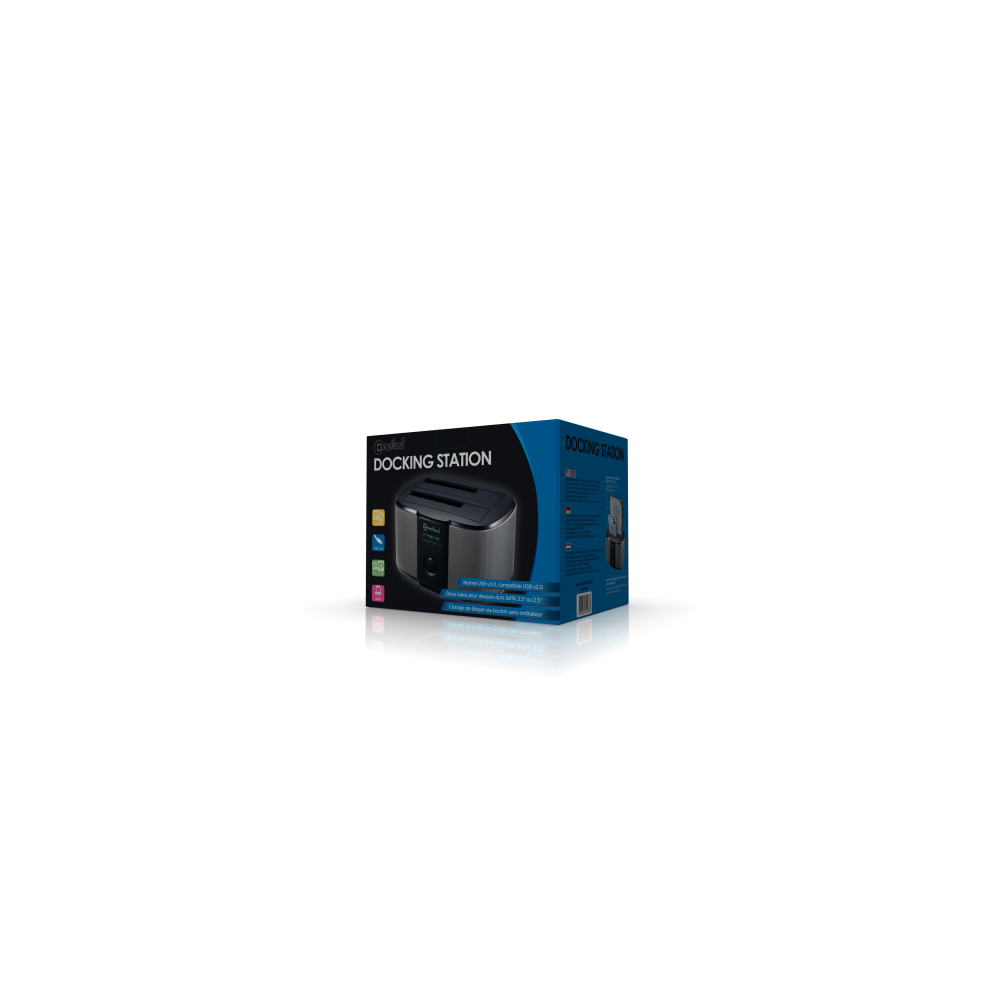 NONBT030783 6001008 Docking pour 2xHDD 2.5/3.5p Sata USB3 Gris