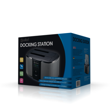 NONBT030783 6001008 Docking pour 2xHDD 2.5/3.5p Sata USB3 Gris