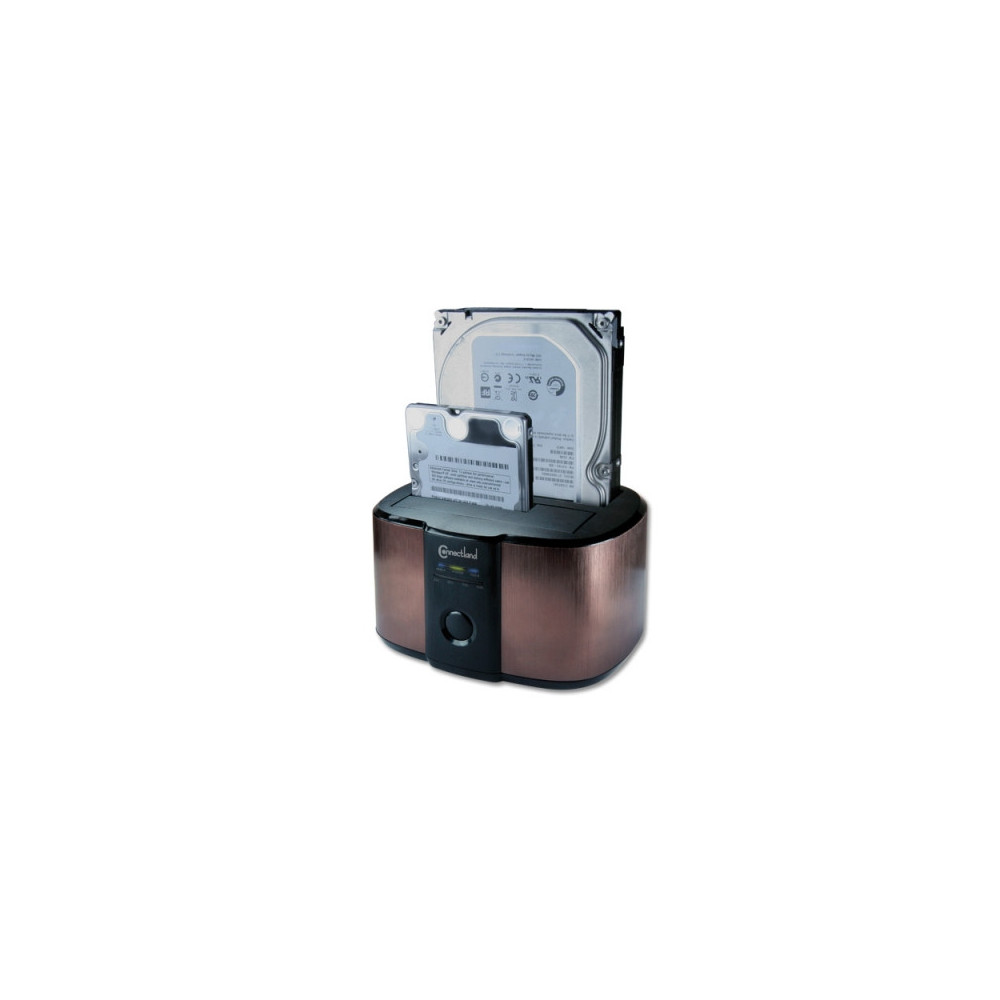 NONBT030786 Docking pour 2xHDD 2.5/3.5p Sata USB3 Marron