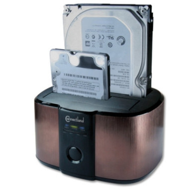 NONBT030786 Docking pour 2xHDD 2.5/3.5p Sata USB3 Marron