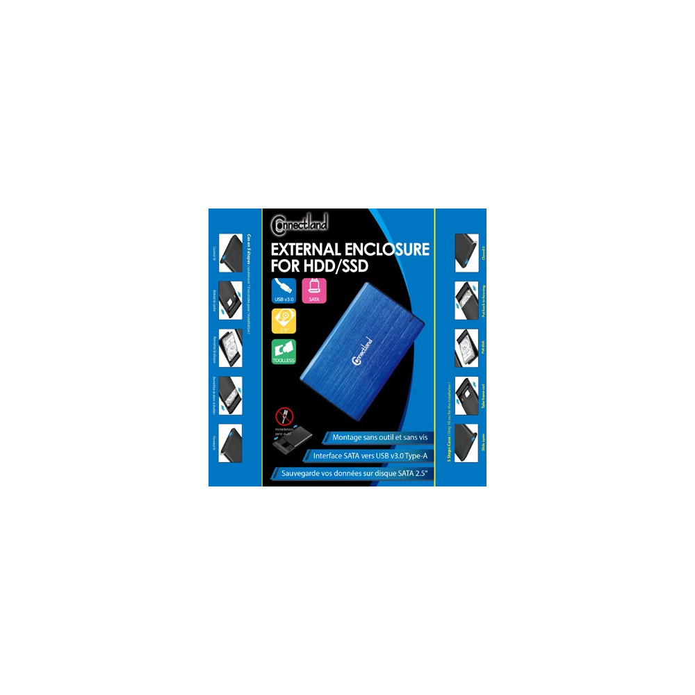 CONBT040317 1908124 Boîtier externe 2.5p SATA USB 3.0 Alu sans vis Bleu CONBT040317 1908124 Boîtier externe 2.5p SATA USB 3.0 Alu sans vis Bleu