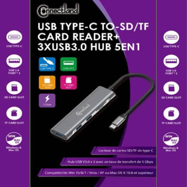 CONAEX35206 0301680 - Station d'accueil - USB-C (5 en 1) USB 3.0 X 3 PORTS + SD+TF