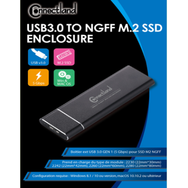 CONBT034923 1920111 Boîtier SSD externe, M.2 NGFF vers USB 3.0