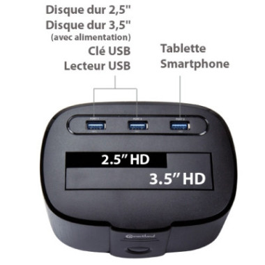 NONBT030782 Docking 1xHDD 2.5/3.5p Sata avec hub USB3