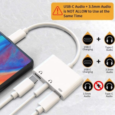 CON00046382 Adaptateur USB-C (M) vers JACK+2-TYPE-C
