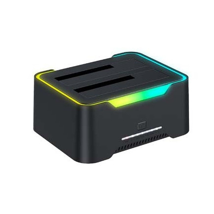 CON00046380 STATION 2xHDD SATA SORTIES USB V3 BLACK STATION 2xHDD ABS ILLUMINATED