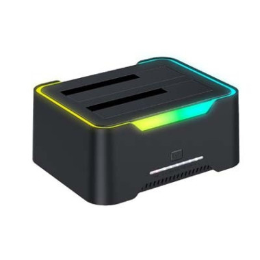 CON00046380 STATION 2xHDD SATA SORTIES USB V3 BLACK STATION 2xHDD ABS ILLUMINATED