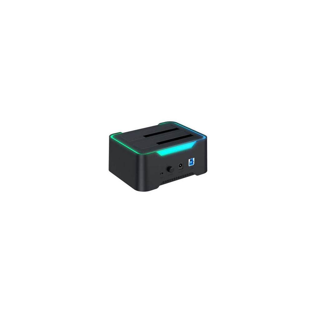 CON00046380 STATION 2xHDD SATA SORTIES USB V3 BLACK STATION 2xHDD ABS ILLUMINATED