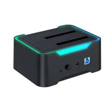 CON00046380 STATION 2xHDD SATA SORTIES USB V3 BLACK STATION 2xHDD ABS ILLUMINATED