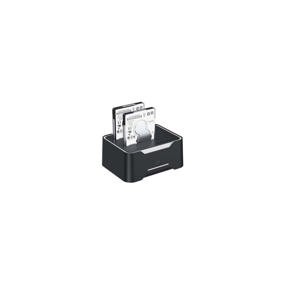 CON00046380 STATION 2xHDD SATA SORTIES USB V3 BLACK STATION 2xHDD ABS ILLUMINATED