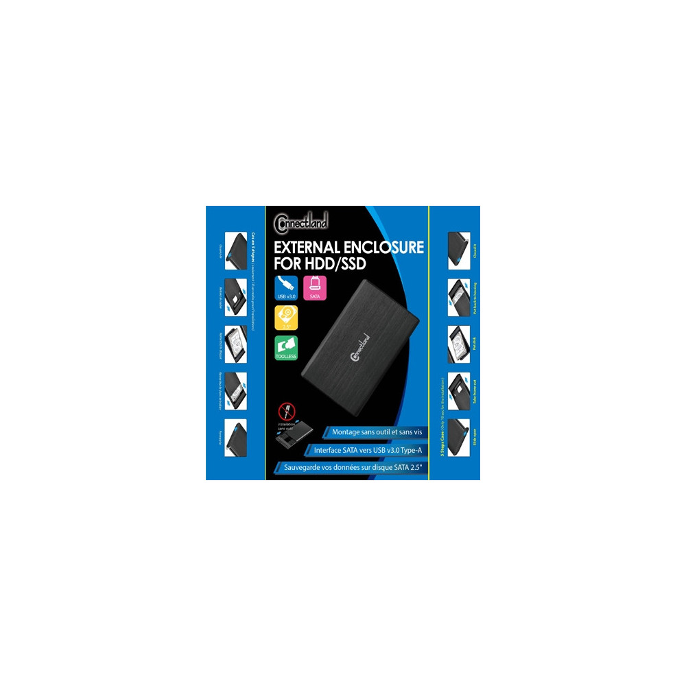 CONBT036506 1908127 Boîtier externe 2.5p SATA USB 3.0 Alu sans vis Noir CONBT036506 1908127 Boîtier externe 2.5p SATA USB 3.0 Alu sans vis Noir