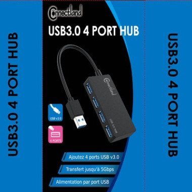 CON00046358 HUB USBv3 3.0  4 PORTS NOIR